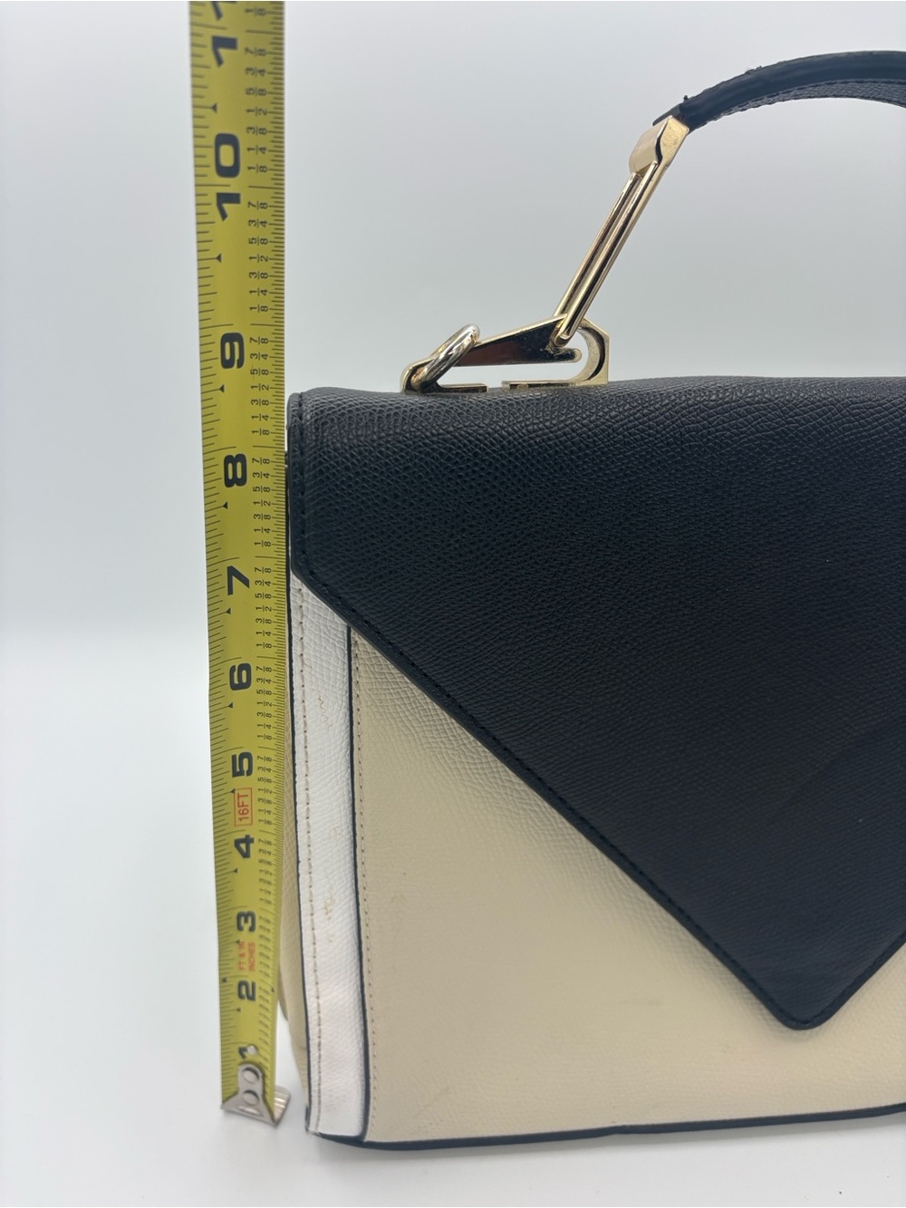 Zara Classic Top-Handle Satchel - Black & Cream (missing crossbody strap) - Picture 11 of 15